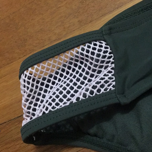 NEVER WORN Bikini bottoms, green, with pink mesh - Picture 2 of 4